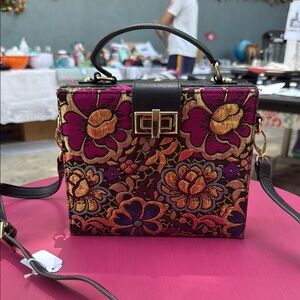 Free People Floral Embroidered Box Bag